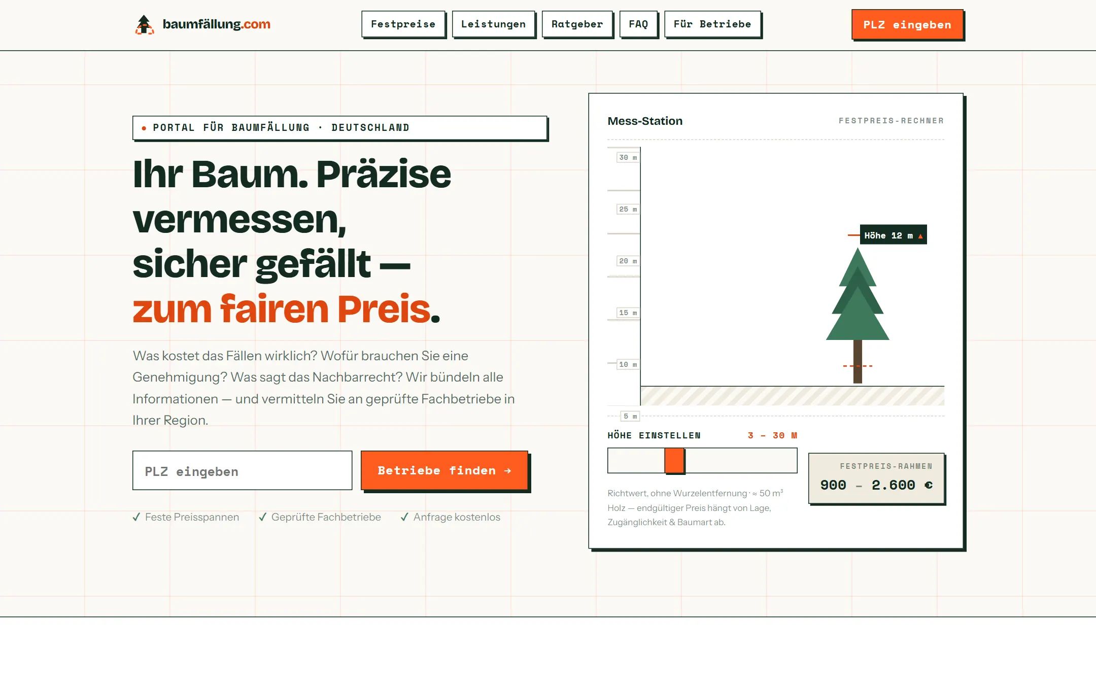 baumfällung.com — Vermittlungsportal von SMUA