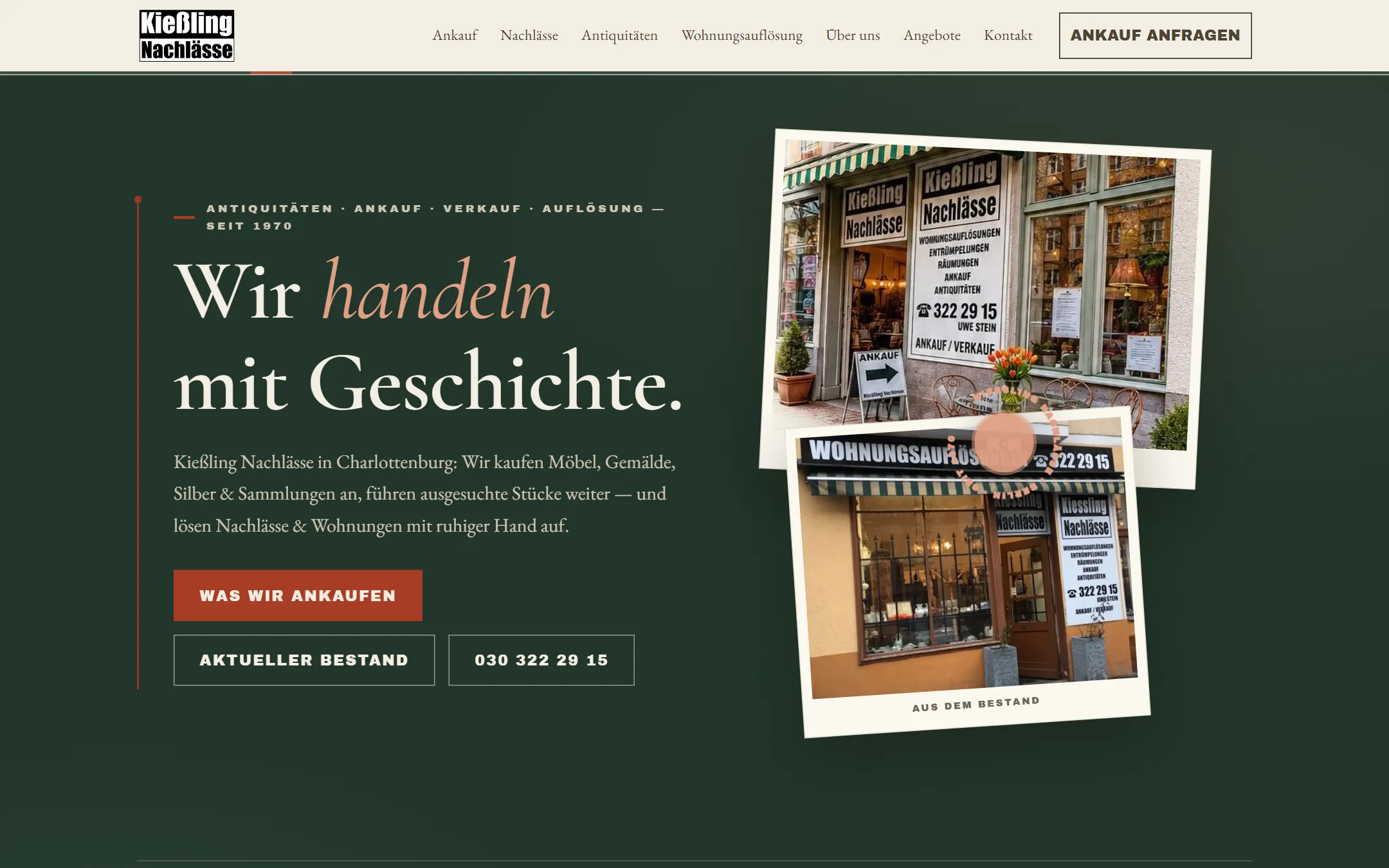 Kießling Nachlässe Berlin — Webseite von SMUA